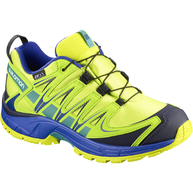 Salomon XA PRO 3D CSWP J Zapatillas Trail Running Niños - Amarillo / Azules - Colombia (71852-AOSI)